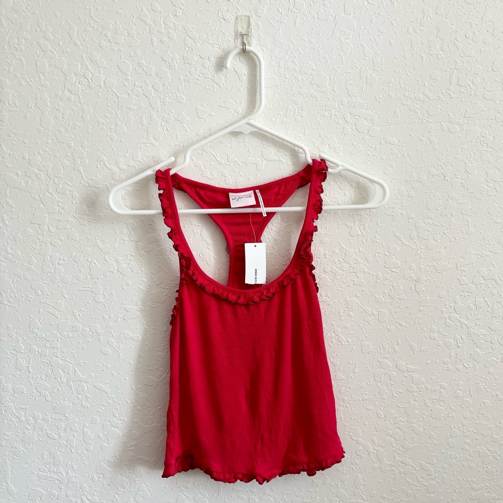 Urban outfitters matching red and lace pajama set